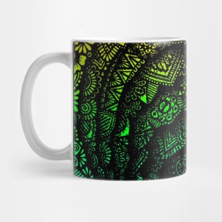 Zentangle Endless Hole with rainbow background Mug